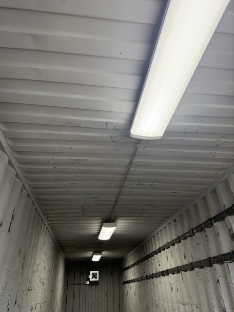 Ceiling Lights on the Inside of the Shipping Container