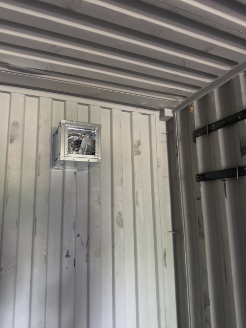 Shipping Container with Ventilation Systems Close-Up