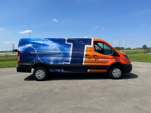 E-transit picture with the Illinois branding (Side view)