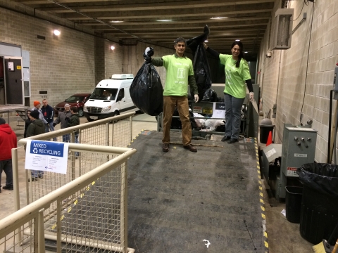 Picture of volunteers with recycling waste
