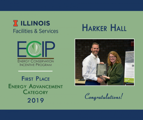 ECIP winners from Hunker Hall accept their award plaque