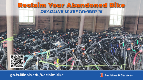 Reclaim your Abandoned Bicycle image showing several bicycles with information on how to reclaim an impounded bicycle