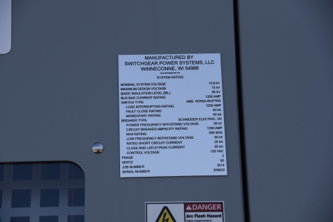 Image of specifications nameplate on Inverter